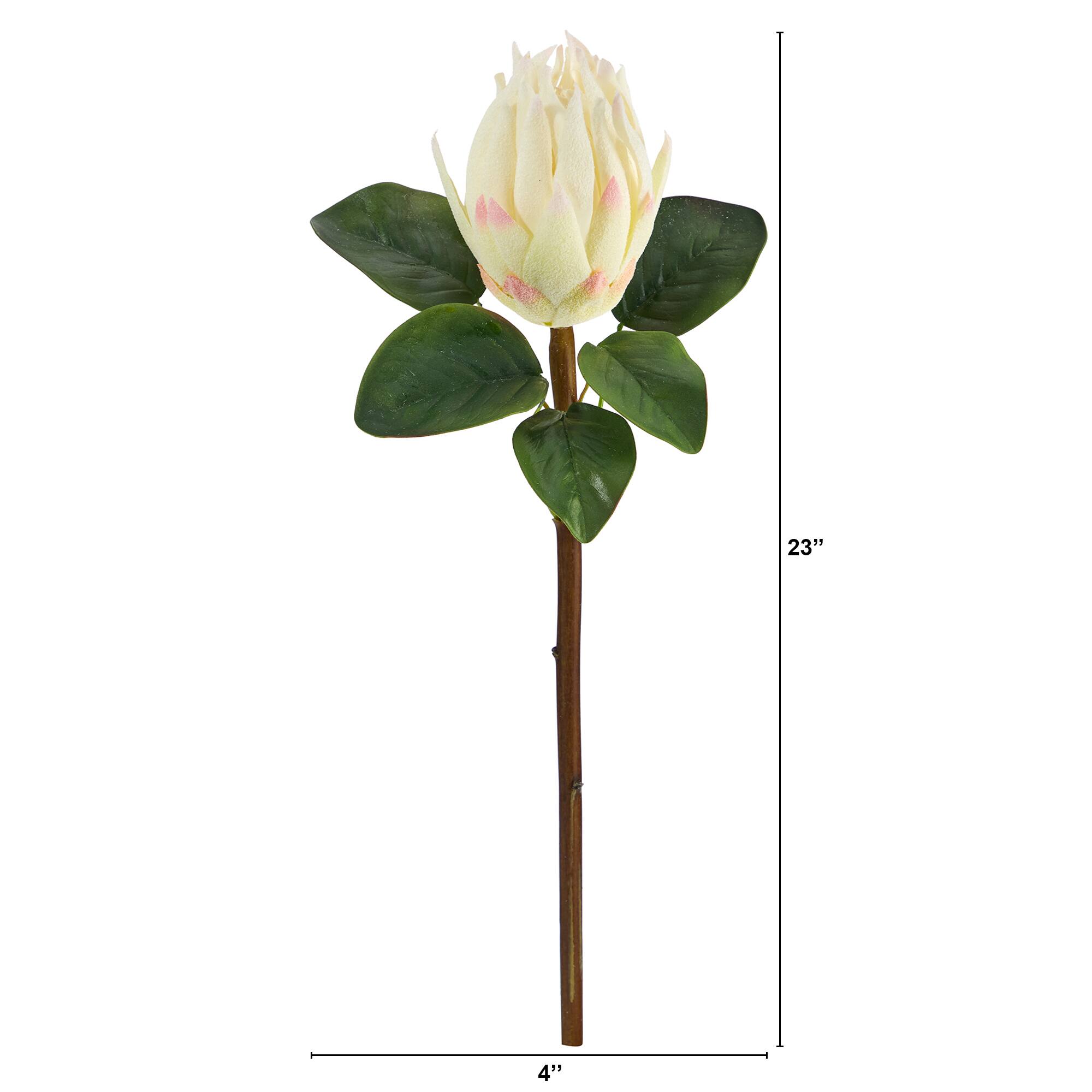 White King Protea Artificial Flower Stem, 4ct.